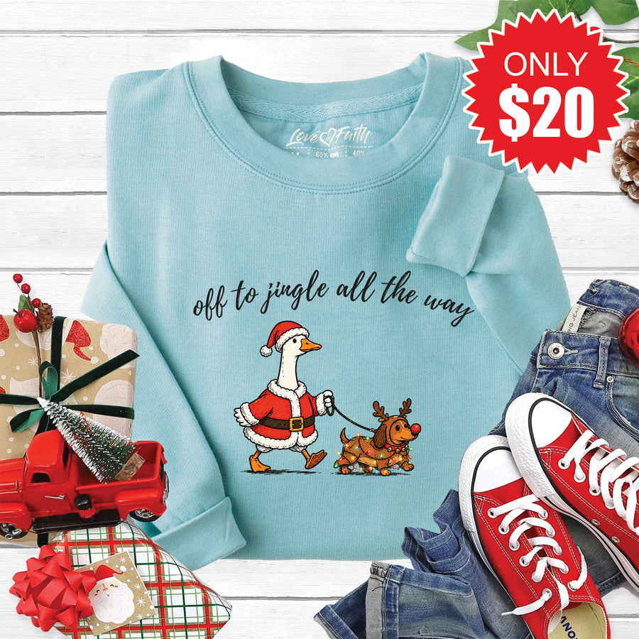 Jingle All The Way Sweatshirt - Heather Lagoon - 20 product image 1