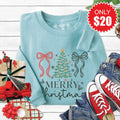 Merry Christmas Sweatshirt - Heather Lagoon - 20 product image 1