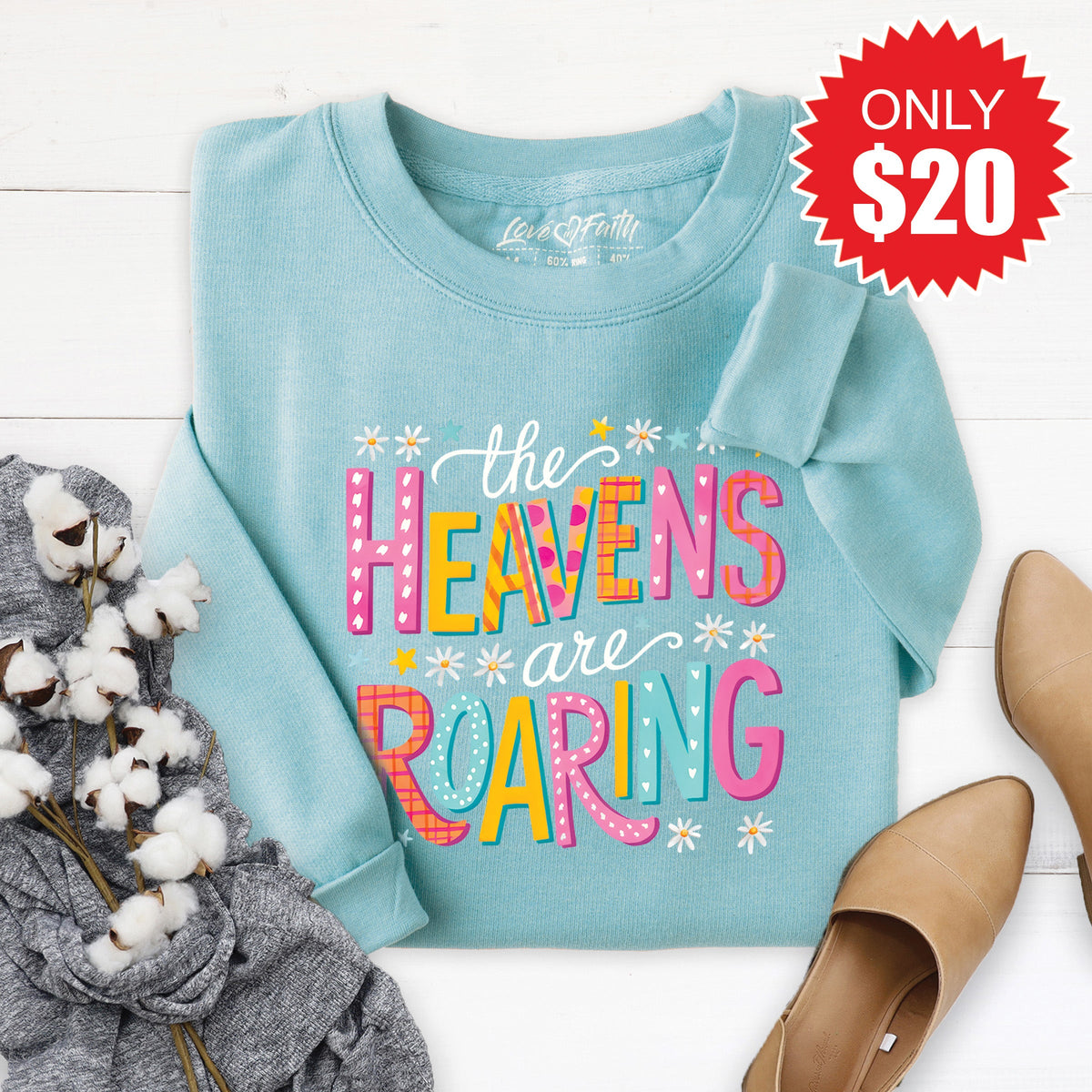 The Heavens Are Roaring Sweatshirt - Heather Lagoon - 20 product image 1