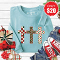 Christmas Crosses Sweatshirt - Heather Lagoon - 20 product image 1
