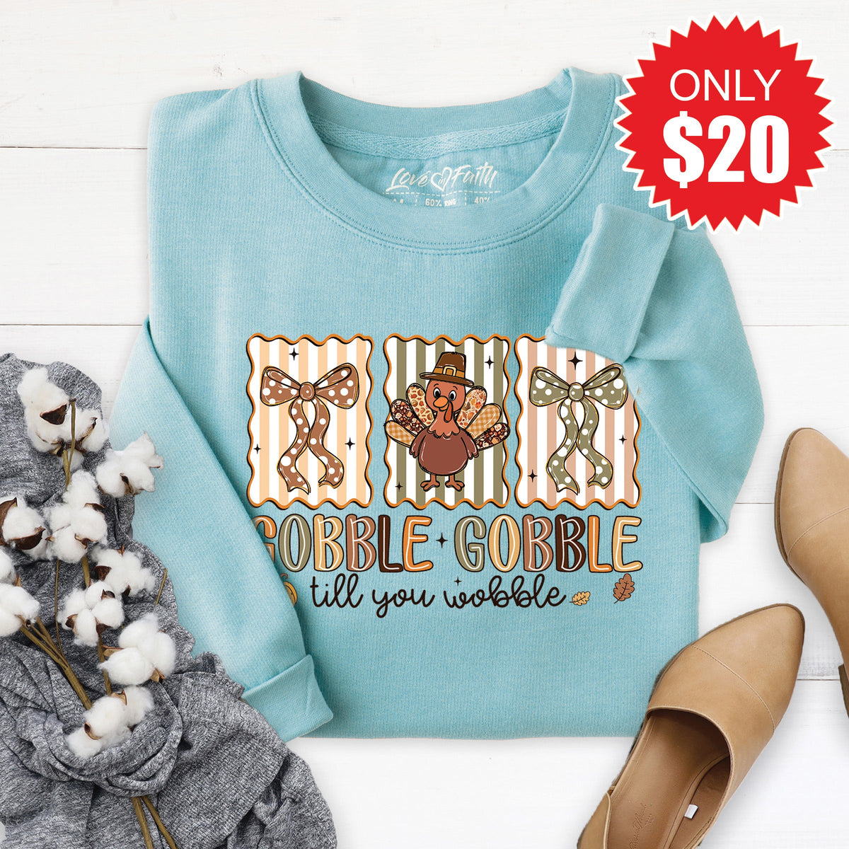 Gobble Sweatshirt - Heather Lagoon - 20 product image 1