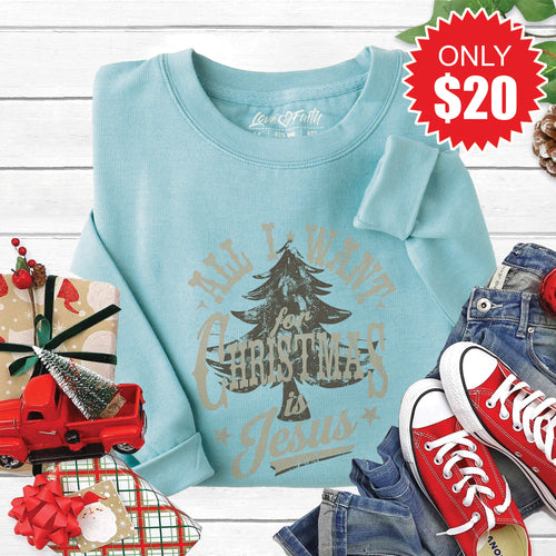 All I Want For Christmas Sweatshirt - Heather Lagoon - 20 product image 1