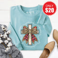 John 3:16 Cross Sweatshirt - Heather Lagoon - 20 product image 1