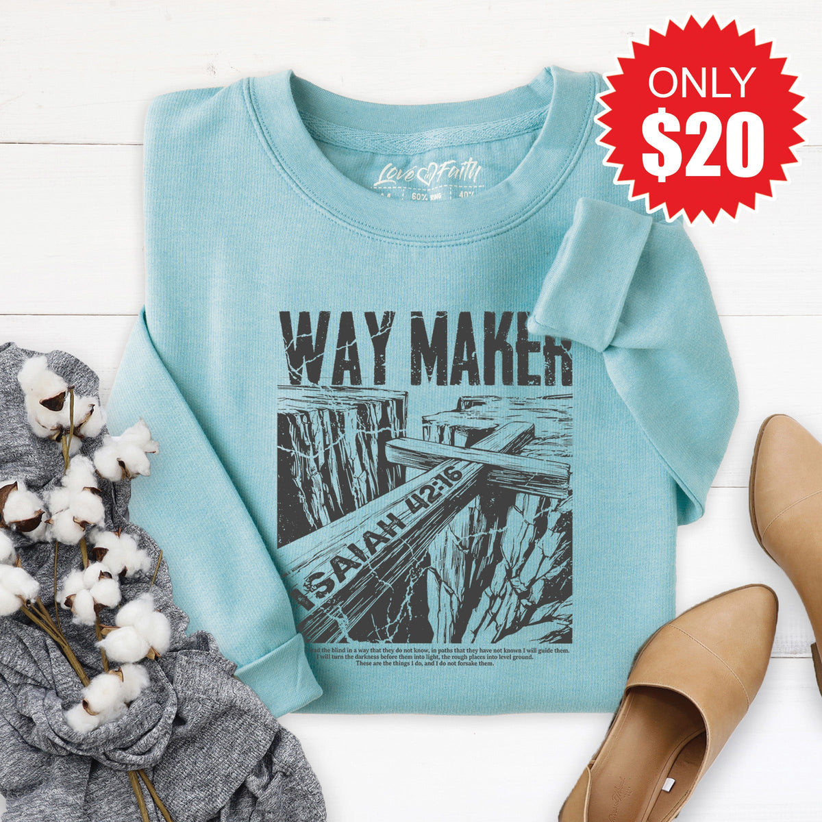 Way Maker Sweatshirt - Heather Lagoon - 20 product image 1