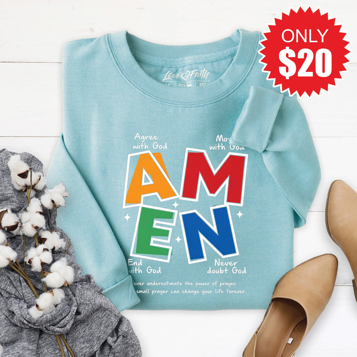 Amen Sweatshirt - Heather Lagoon - 20 product image 1