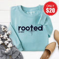 Rooted In Christ Sweatshirt - Heather Lagoon - 20 product image 1