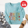 Rooted In Christ Sweatshirt - Heather Lagoon - 20 product image 1