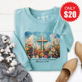 She Is Clothed With Strength Sweatshirt - Heather Lagoon product image 1