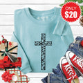 Christmas Cross Sweatshirt - Heather Lagoon - 20 product image 1
