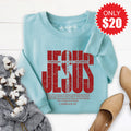 Jesus Loves You and Me Sweatshirt - Heather Lagoon - 20 product image 1