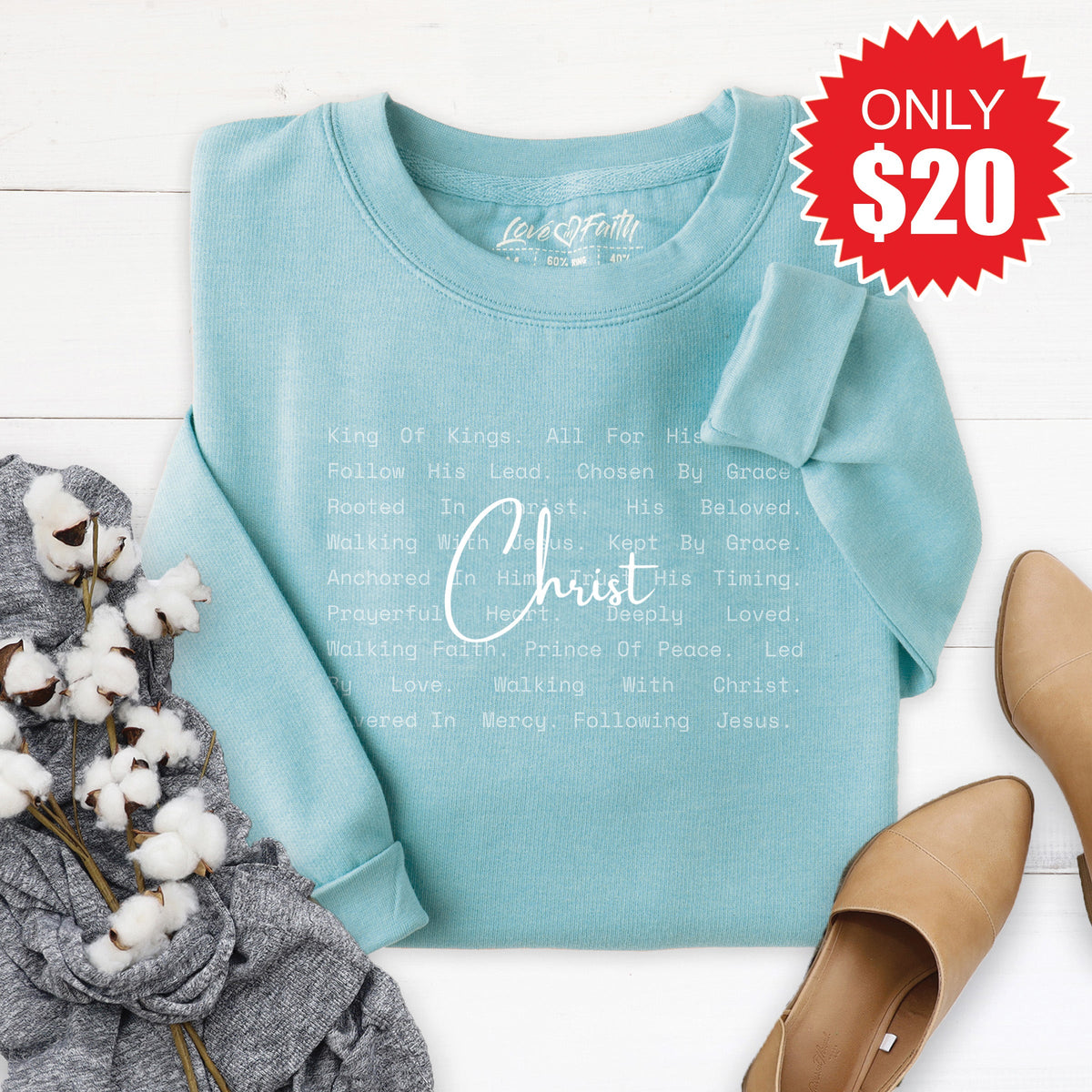 Christ Sweatshirt - Heather Lagoon - 20 product image 1