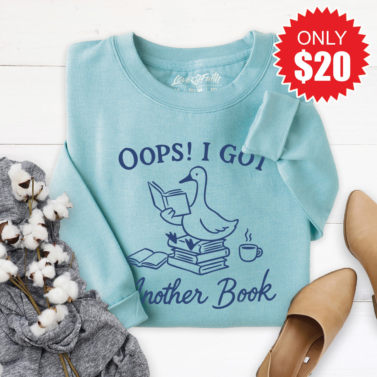 Another Book Sweatshirt - Heather Lagoon - 20 product image 1