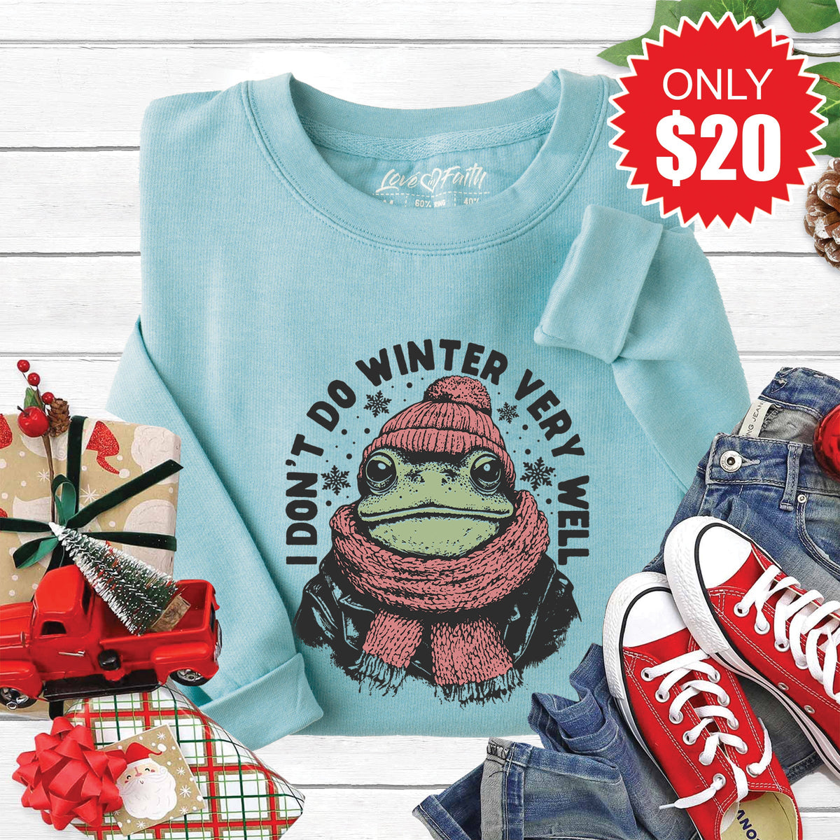 I Don't Do Winter Sweatshirt - Heather Lagoon - 20 product image 1