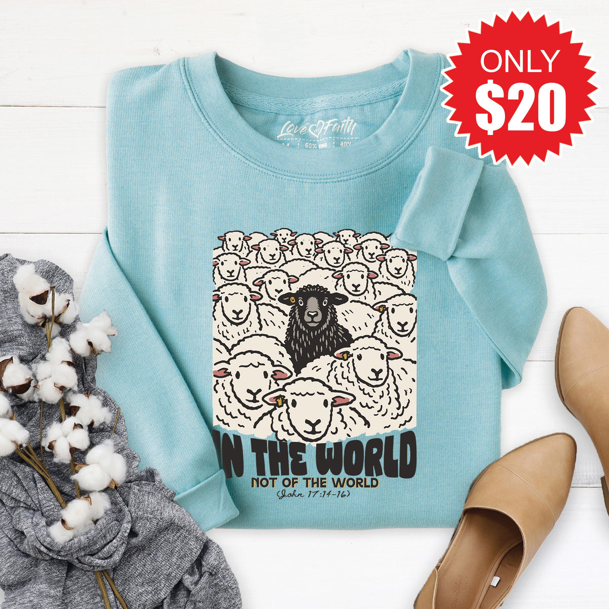 In The World Sweatshirt - Heather Lagoon - 20 product image 1