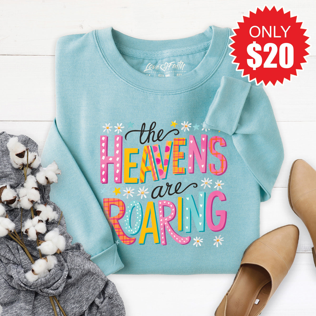The Heavens Are Roaring Sweatshirt - Heather Lagoon - 20 product image 1