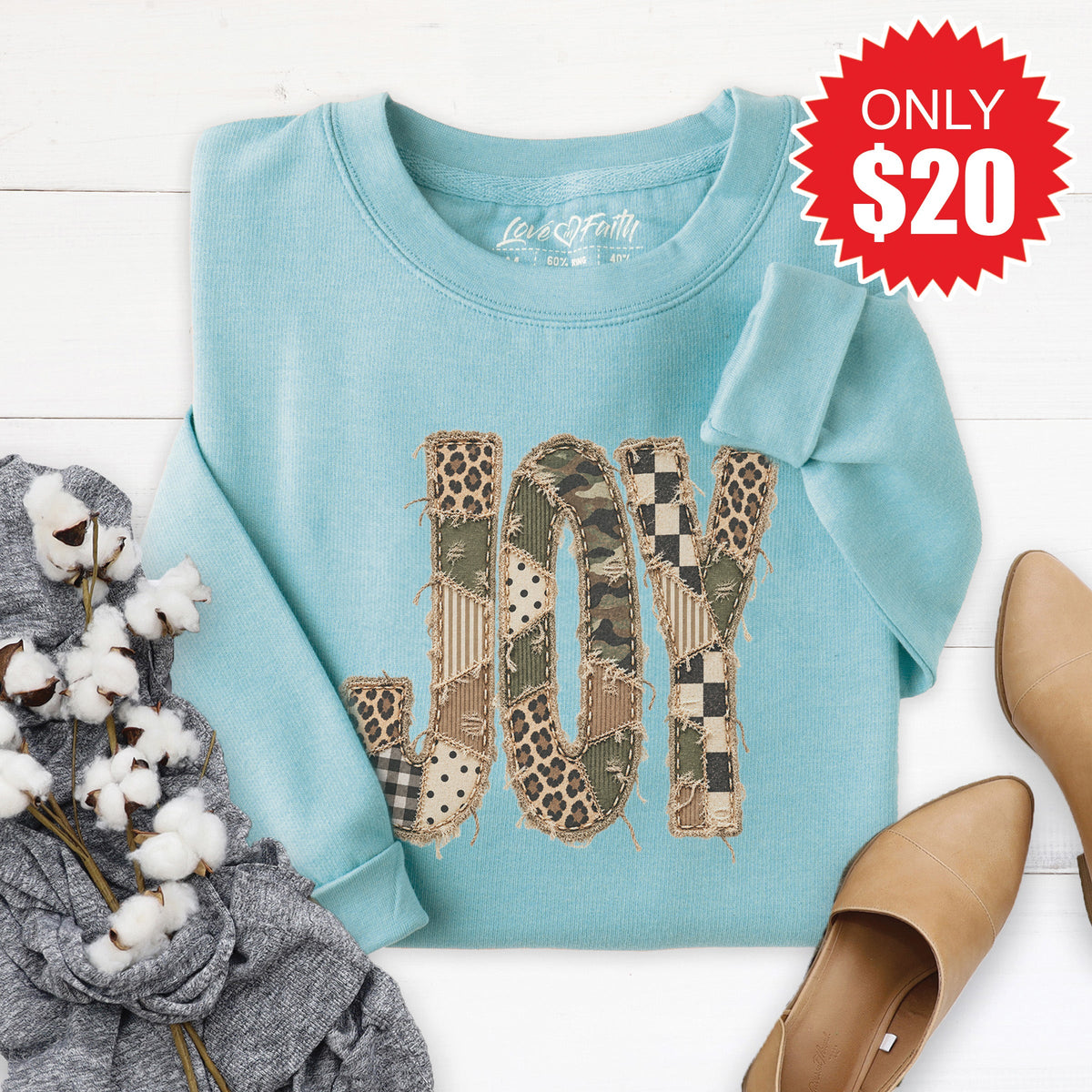 Joy Sweatshirt - Heather Lagoon - 20 product image 1