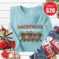 Dachshund Through The Snow Sweatshirt - Heather Lagoon - 20 product image 1
