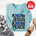 Know Jesus Sweatshirt - Heather Lagoon - 20 product image 1