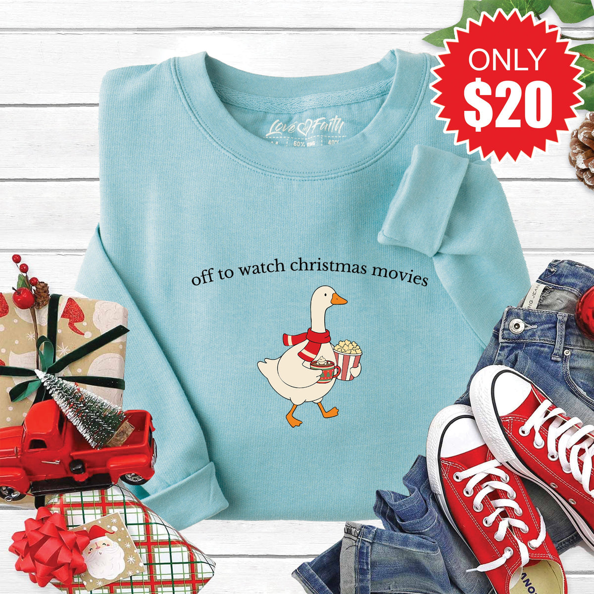 Christmas Movies Sweatshirt - Heather Lagoon - 20 product image 1