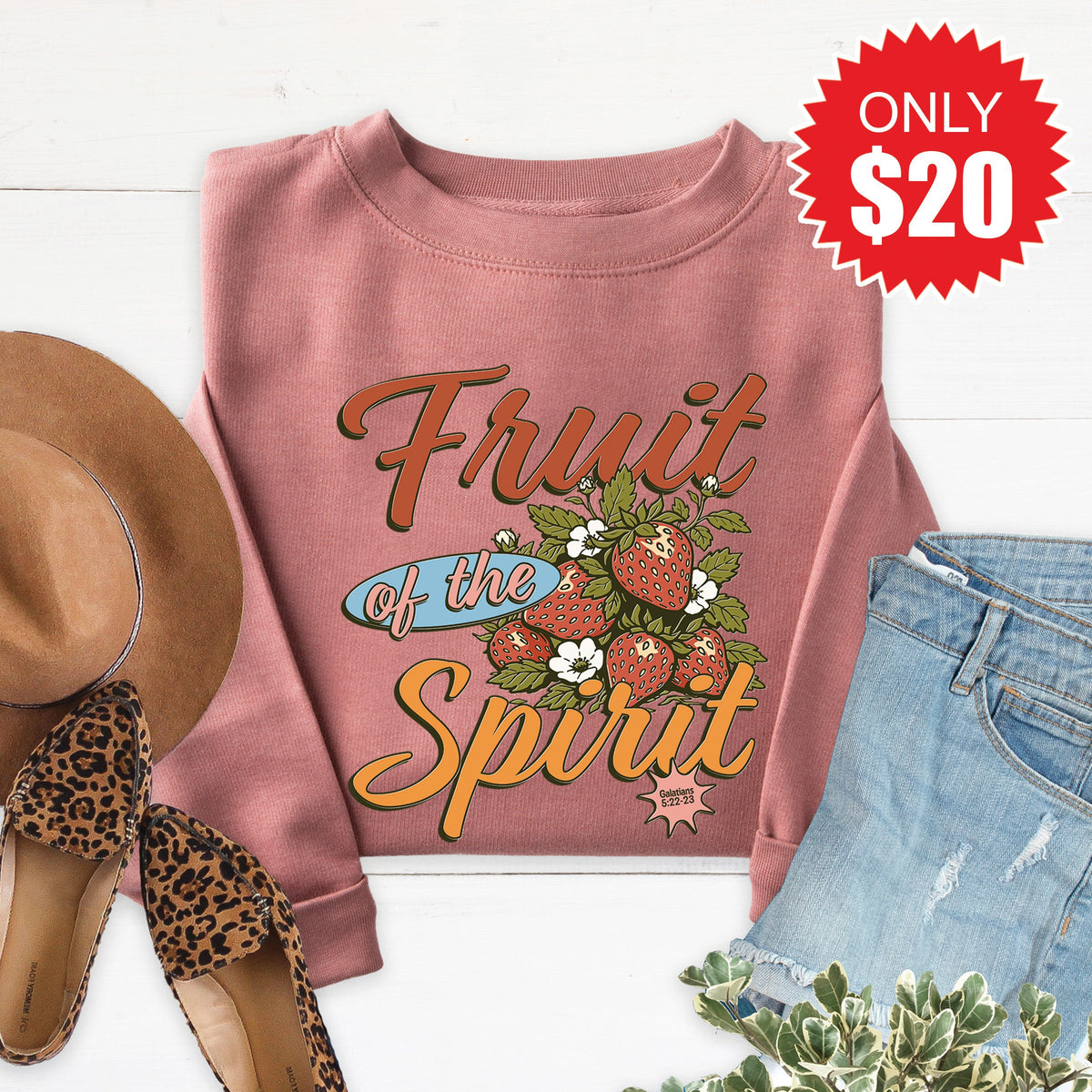 Fruit Of The Spirit Sweatshirt - Heather Mauve - 20 product image 1