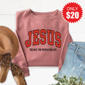 Jesus Varsity Sweatshirt - Heather Mauve - 20 product image 1