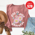 I'm Just Grateful Sweatshirt - Heather Mauve - 20 product image 1