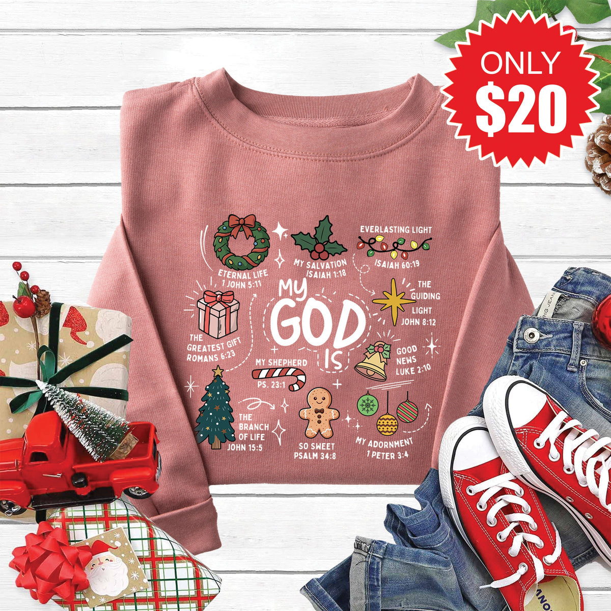My God Is Sweatshirt - Heather Mauve - 20 product image 1