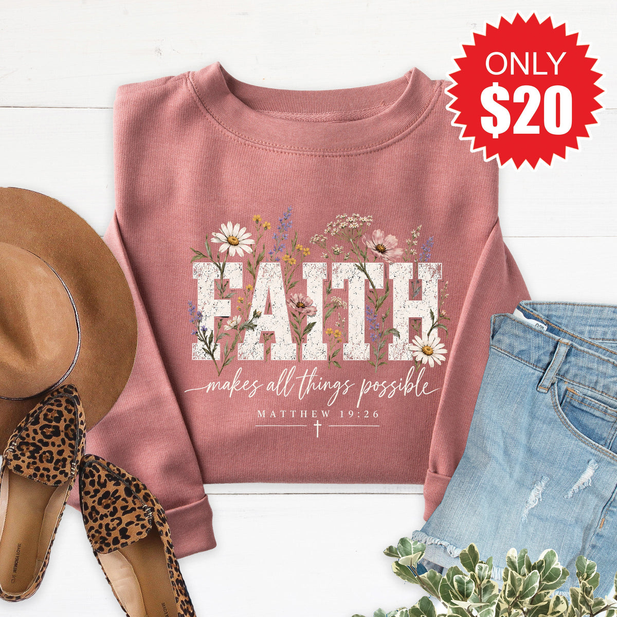 Faith Sweatshirt - Heather Mauve - 20 product image 1