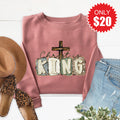 Christ Is King Sweatshirt - Heather Mauve - 20 product image 1