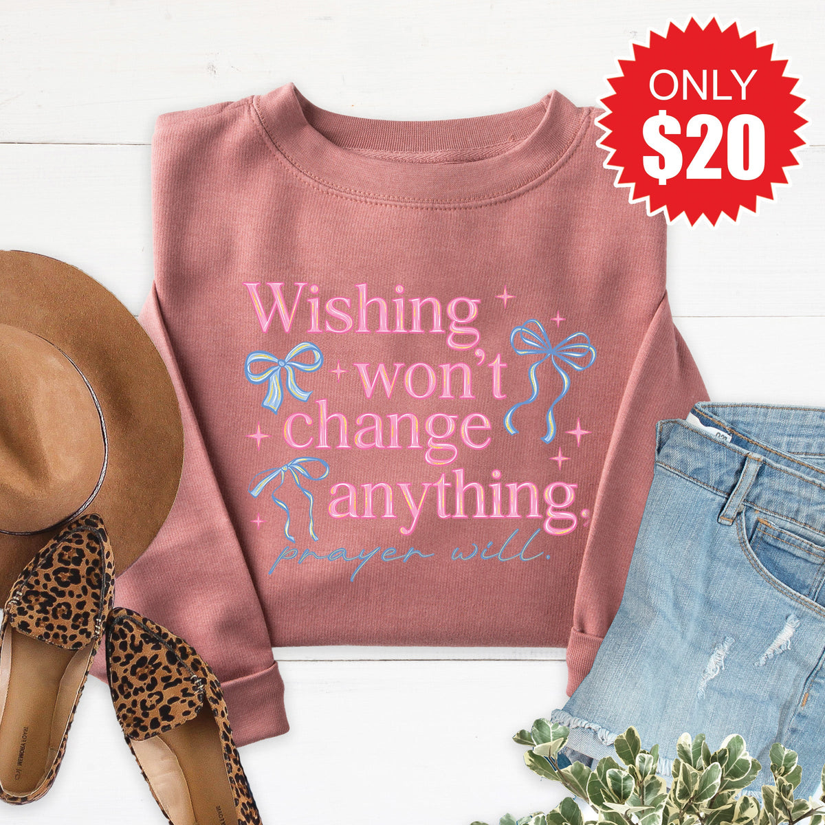 Prayer Will Sweatshirt - Heather Mauve - 20 product image 1
