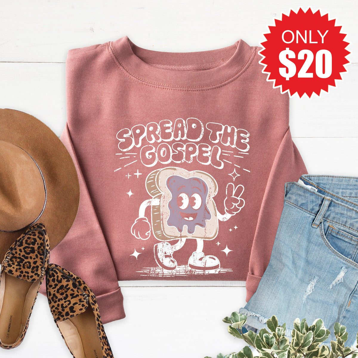 Spread The Gospel Sweatshirt - Heather Mauve - 20 product image 1