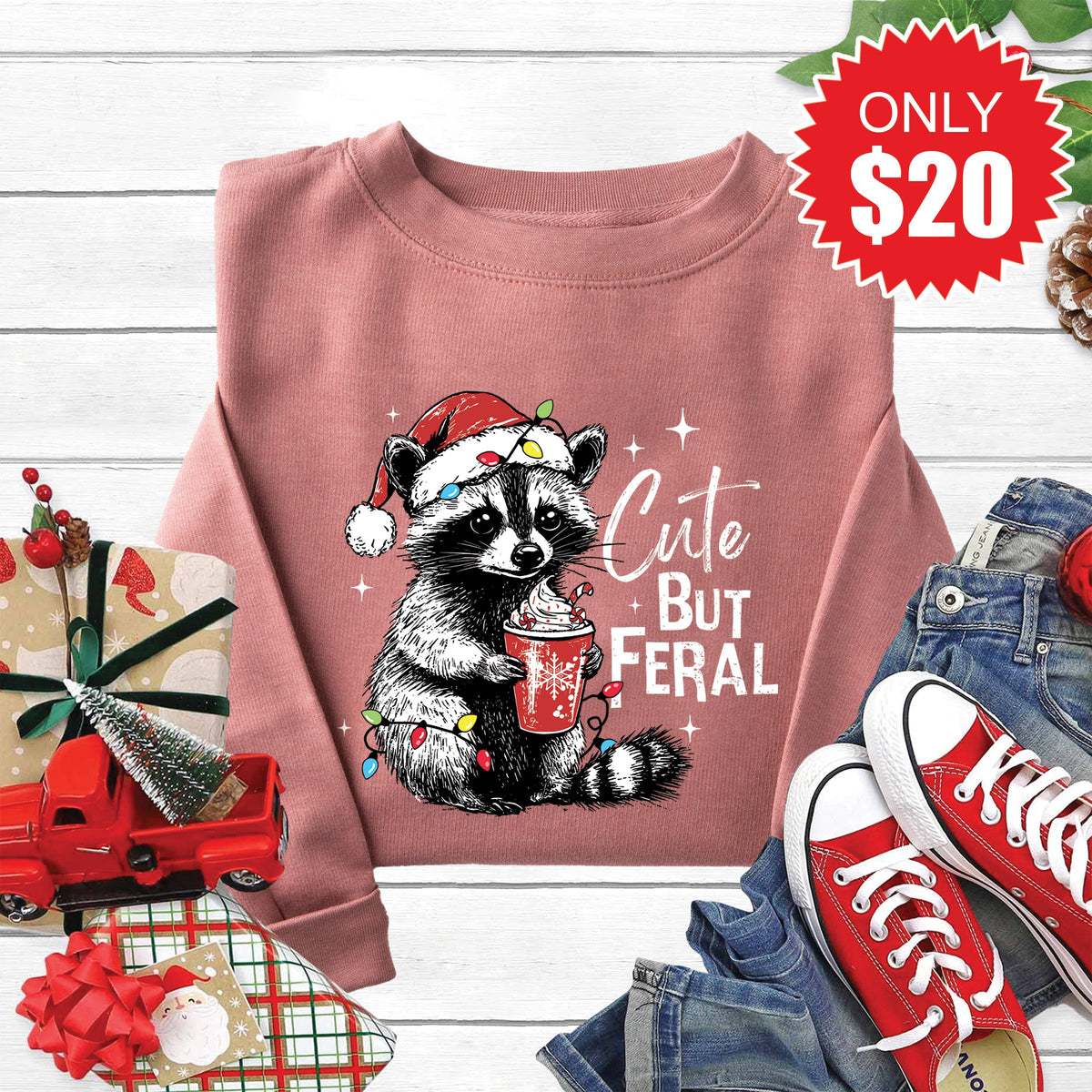 Cute But Feral Sweatshirt - Heather Mauve - 20 product image 1