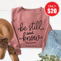 Be Still And Know Sweatshirt - Heather Mauve - 20 product image 1