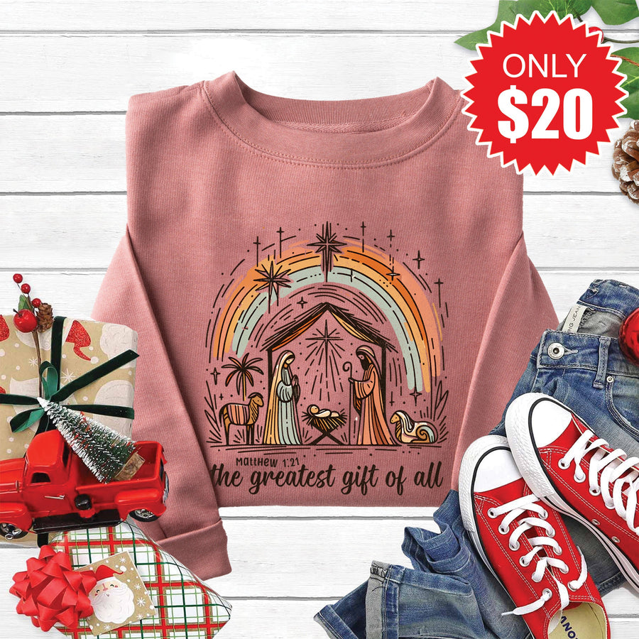 Greatest Gift Sweatshirt - Heather Mauve - 20 product image 1