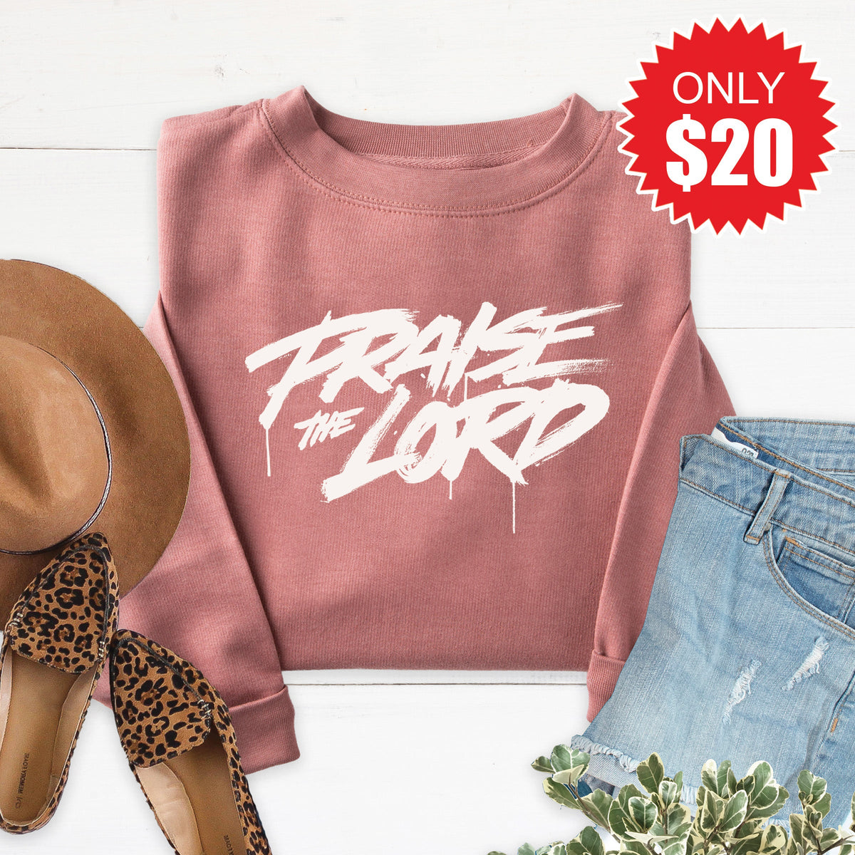 Praise The Lord Sweatshirt - Heather Mauve - 20 product image 1