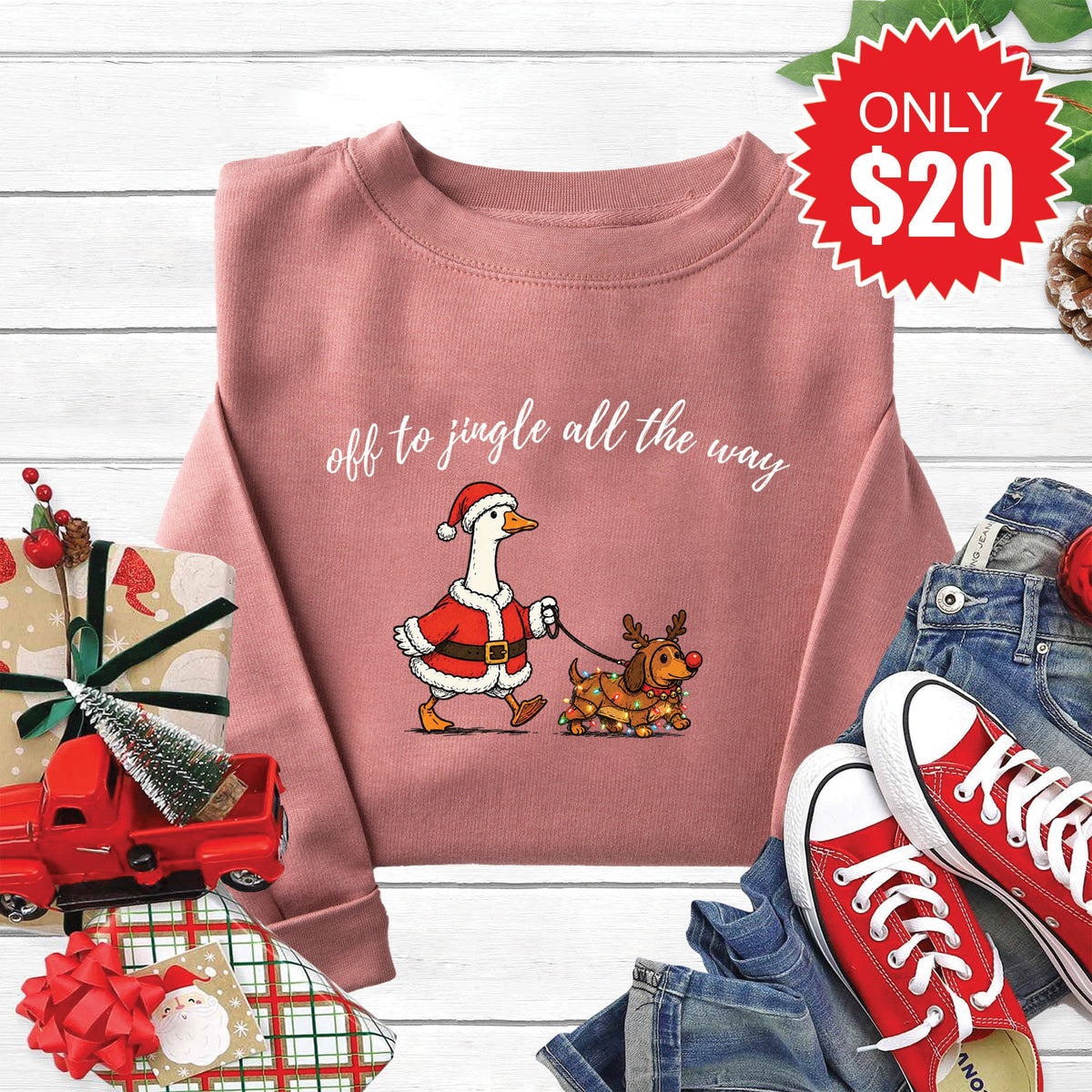 Jingle All The Way Sweatshirt - Heather Mauve - 20 product image 1