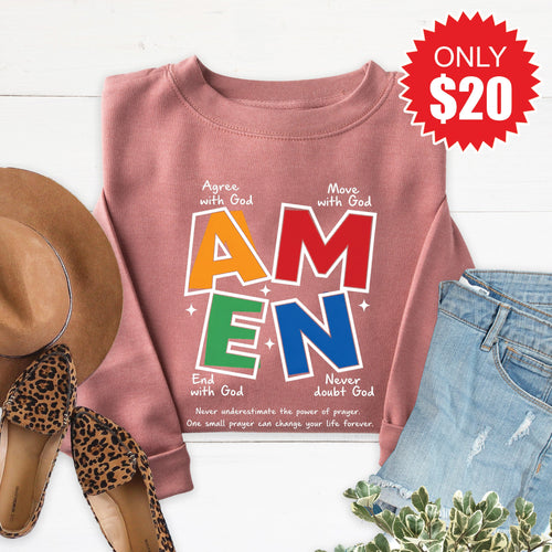 Amen Sweatshirt - Heather Mauve - 20 product image 1