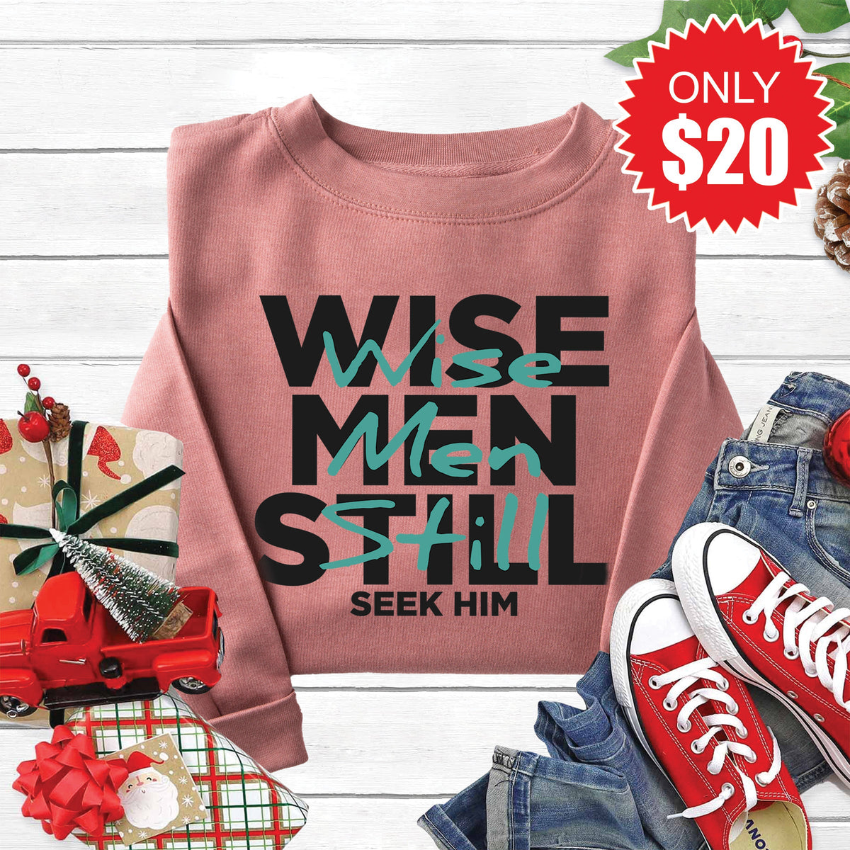 Wise Men Sweatshirt - Heather Mauve - 20 product image 1