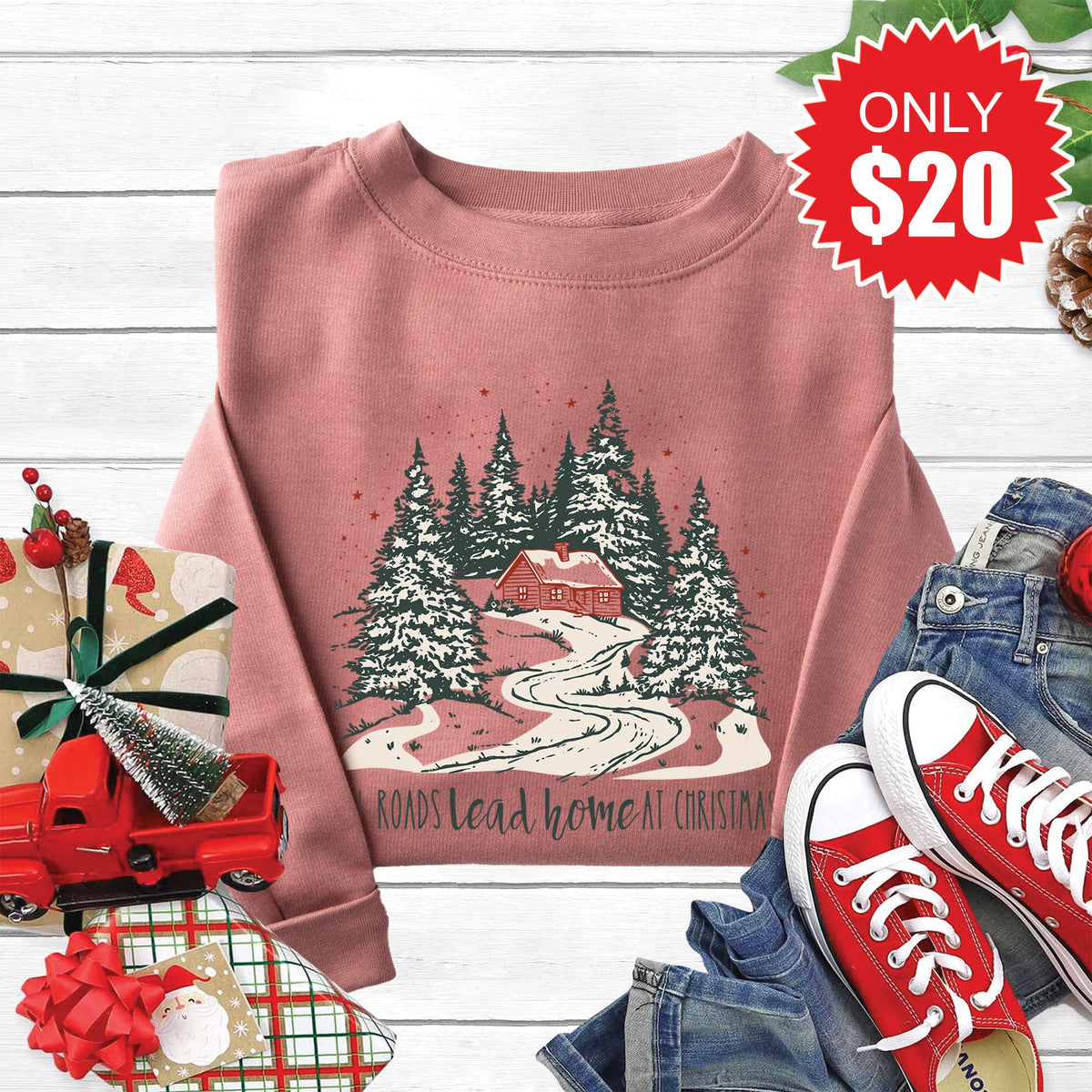 All Roads Lead Home Sweatshirt - Heather Mauve - 20 product image 1