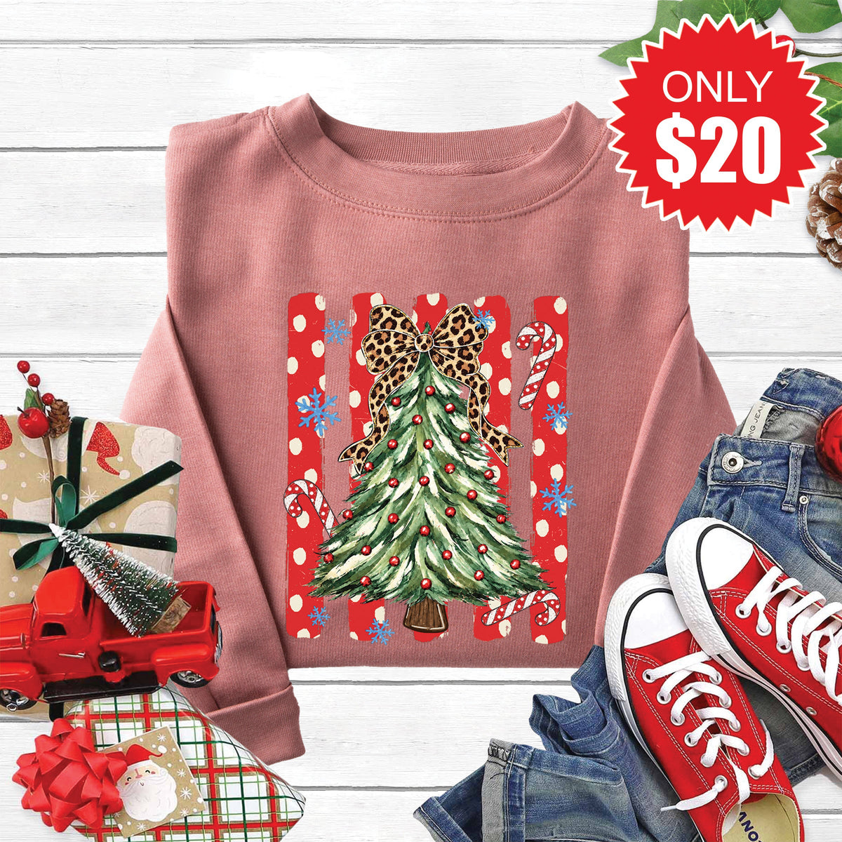 Christmas Tree Sweatshirt - Heather Mauve - 20 product image 1