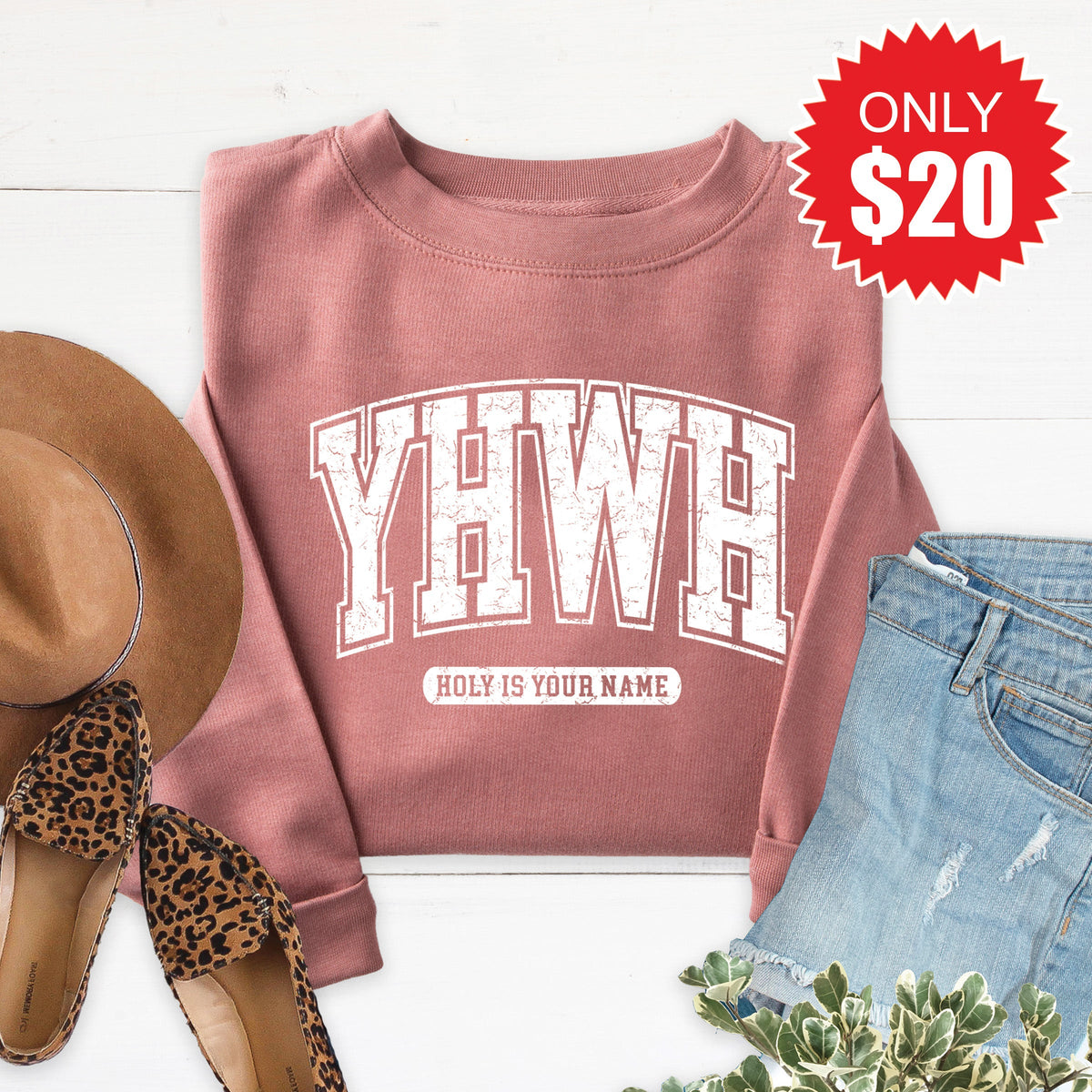 YHWH Sweatshirt - Heather Mauve - 20 product image 1