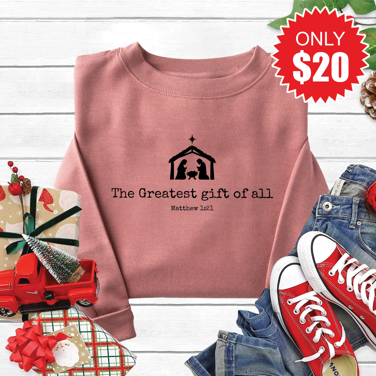 Greatest Gift Sweatshirt - Heather Mauve - 20 product image 1