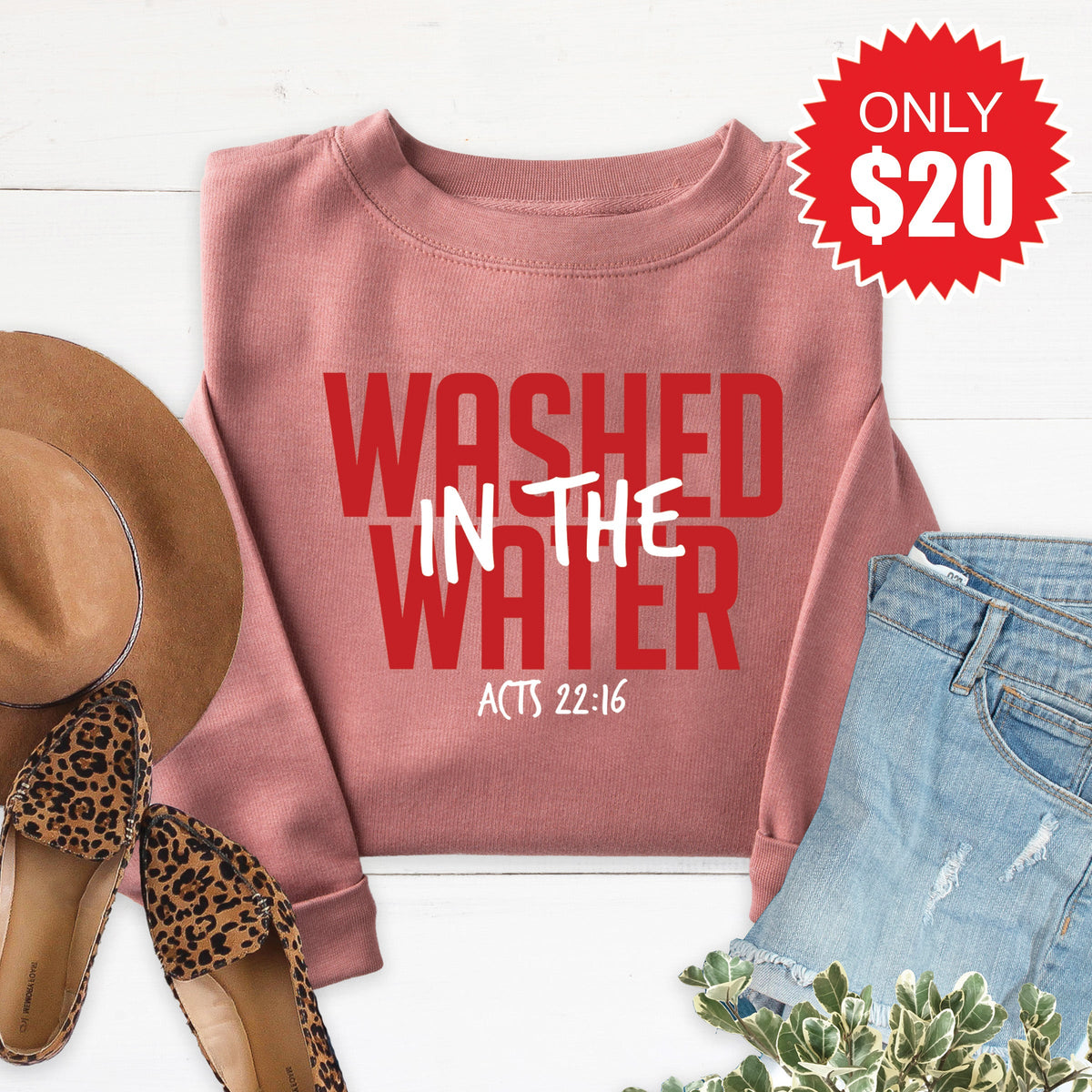 Washed In The Water Sweatshirt - Heather Mauve - 20 product image 1