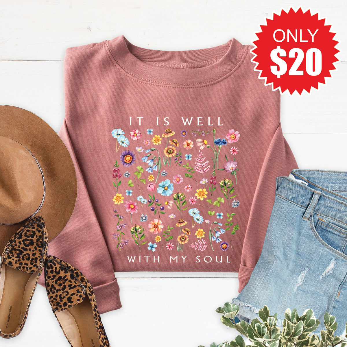 It Is Well Sweatshirt - Heather Mauve - 20 product image 1