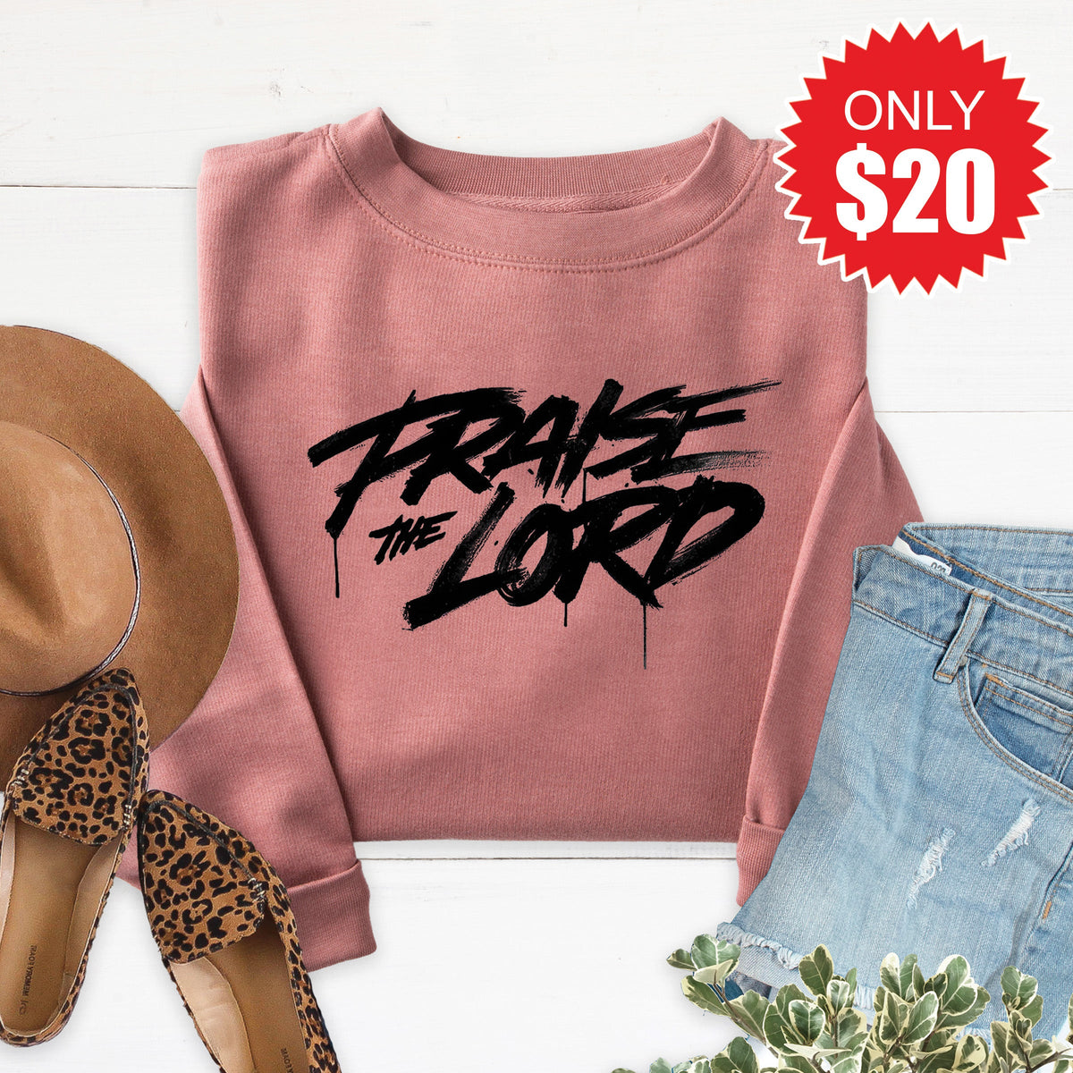 Praise The Lord Sweatshirt - Heather Mauve - 20 product image 1