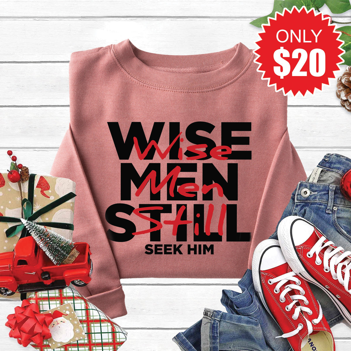 Wise Men Sweatshirt - Heather Mauve - 20 product image 1