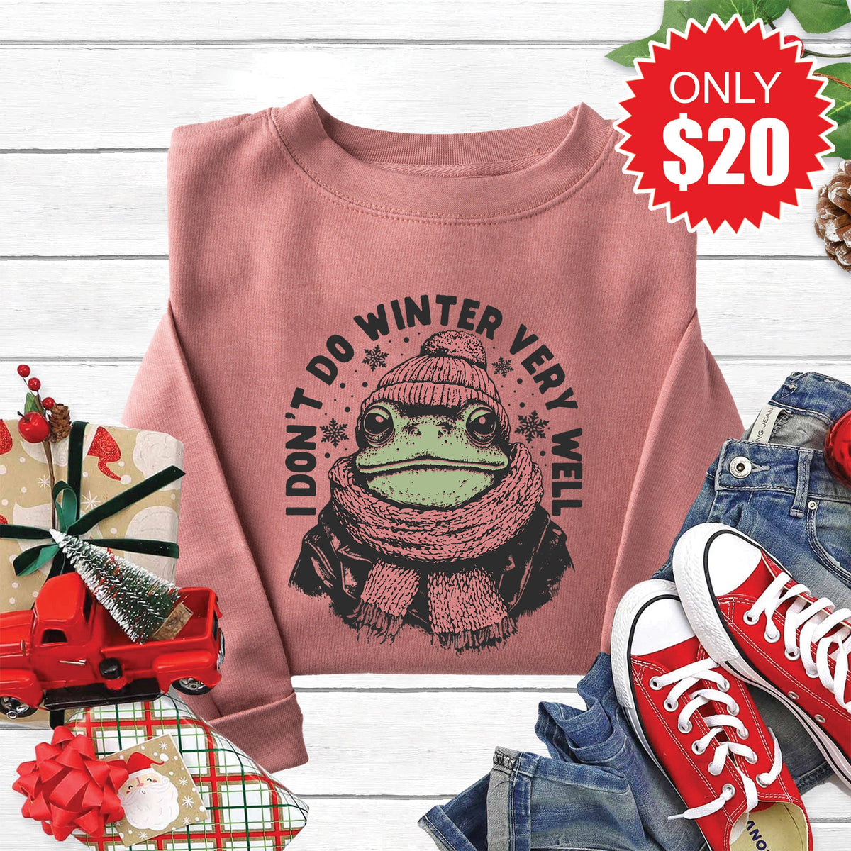 I Don't Do Winter Sweatshirt - Heather Mauve - 20 product image 1