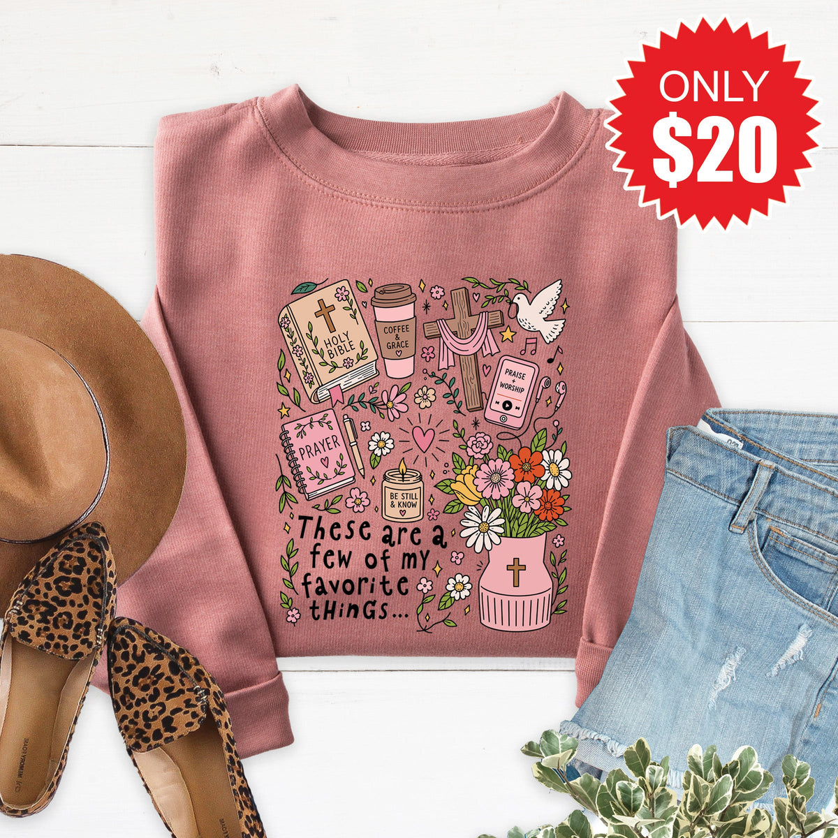 Favorite Things Sweatshirt - Heather Mauve - 20 product image 1