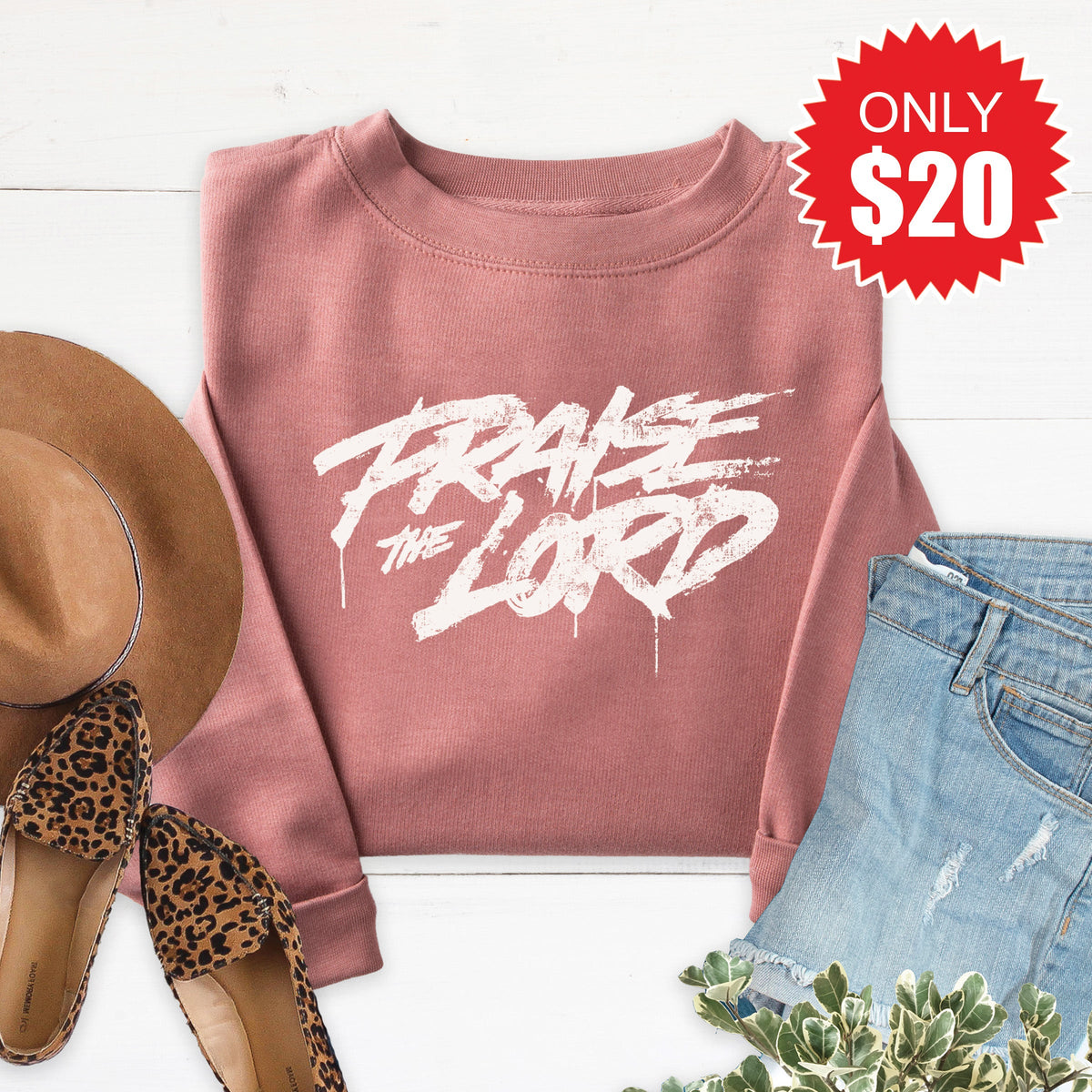 Praise The Lord Sweatshirt - Heather Mauve - 20 product image 1