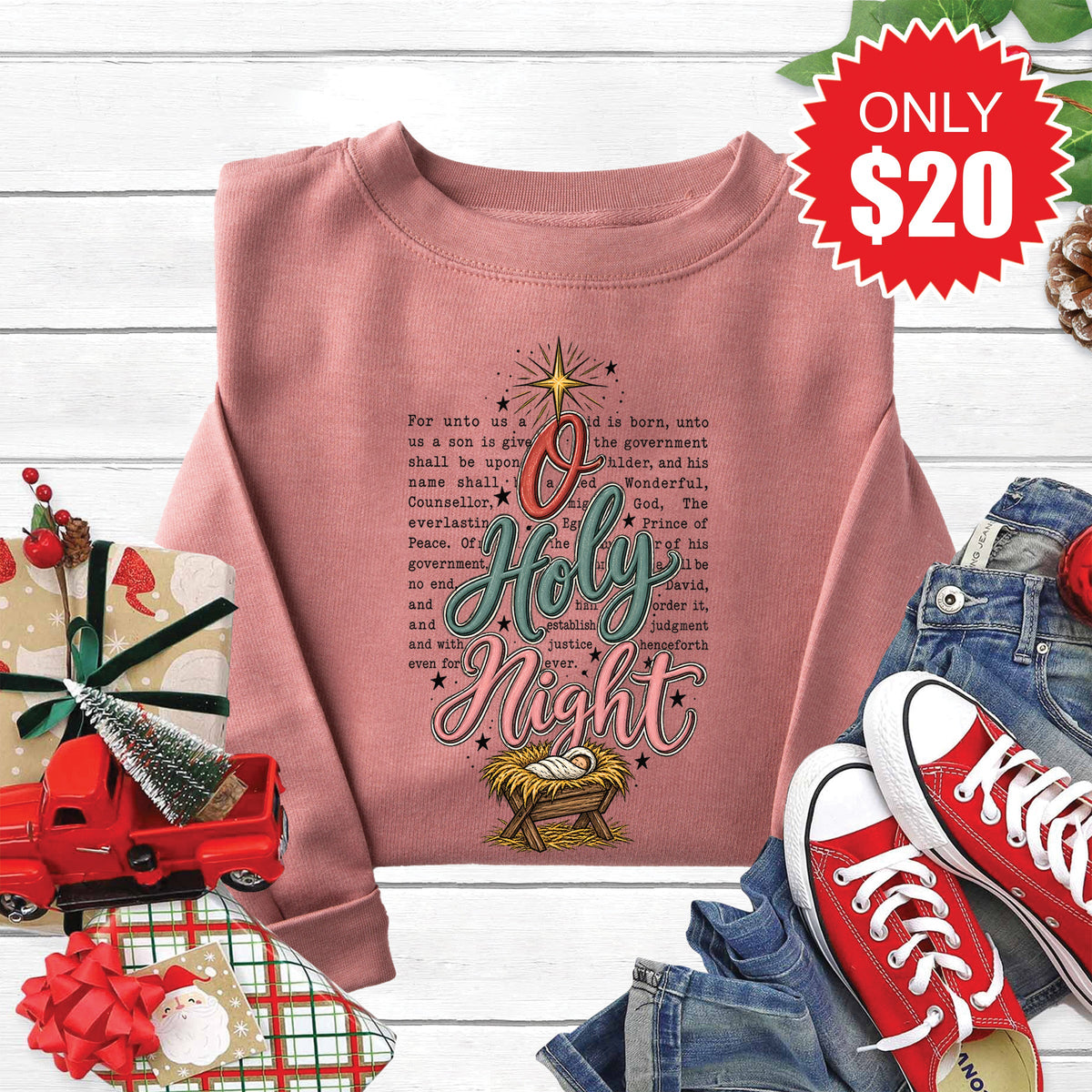 Holy Night Sweatshirt - Heather Mauve - 20 product image 1